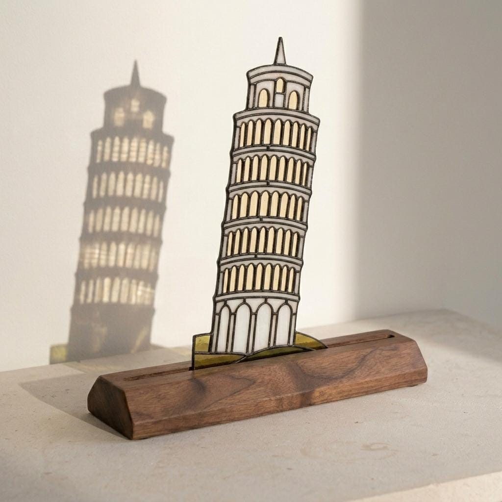 Leaning Tower of Pisa Glass Decor