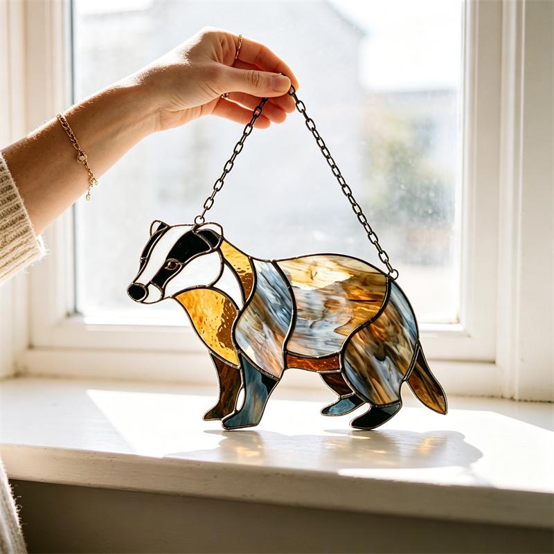 Badger Glass Suncatcher