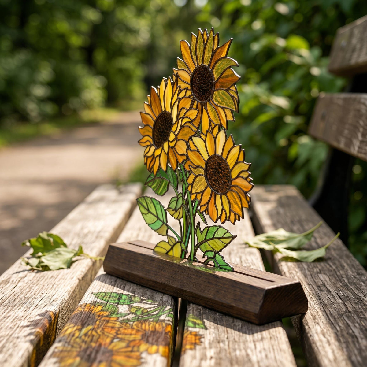 Sunflower Bouquet Glass Decor