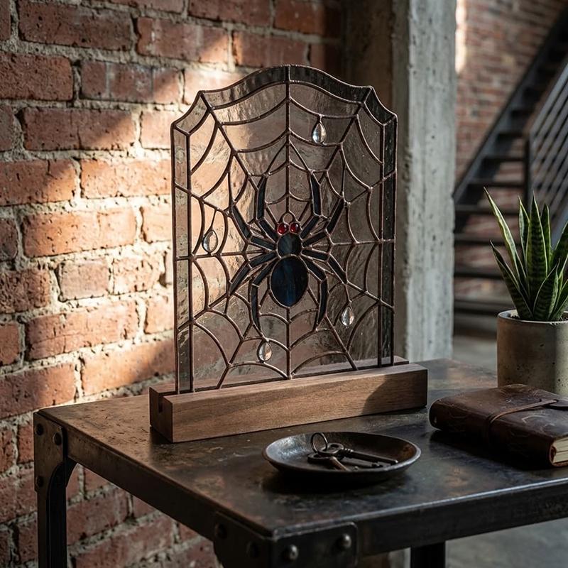 Spider Web Glass Decor