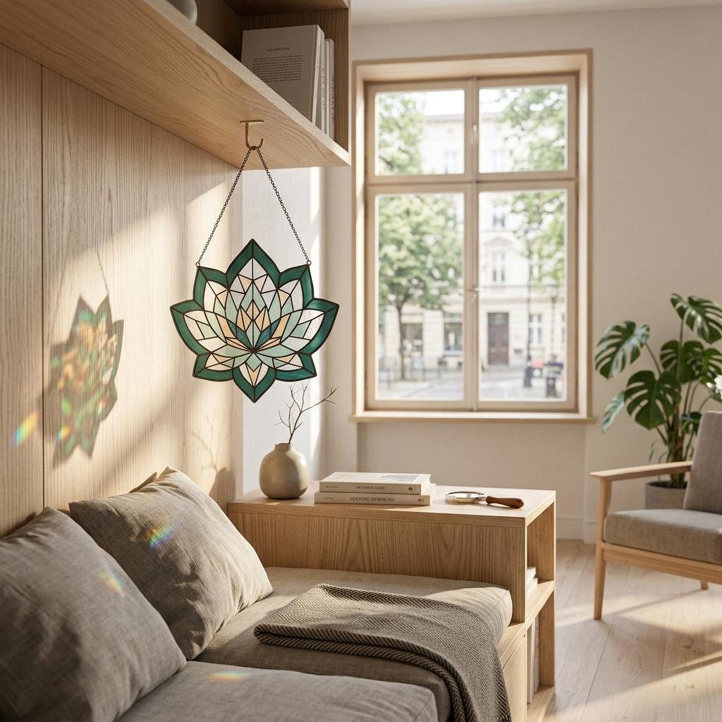 Lotus Glass Suncatcher