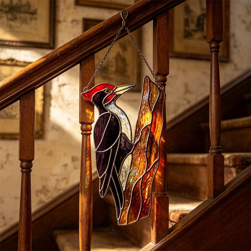 Woodpecker Glass Suncatcher