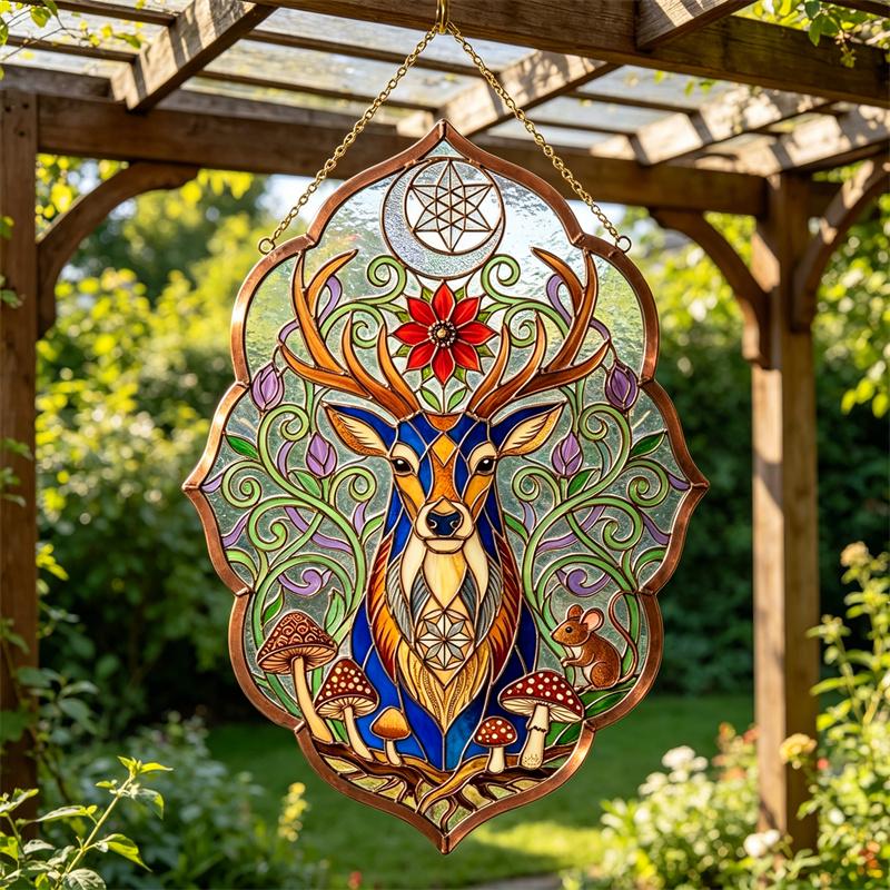 Celestial Deer Glass Suncatcher