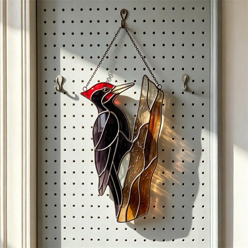 Woodpecker Glass Suncatcher