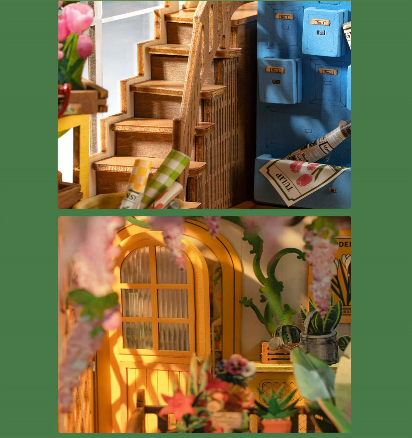 Holiday Flower House DIY Book Nook Hand-assembled Book Corner