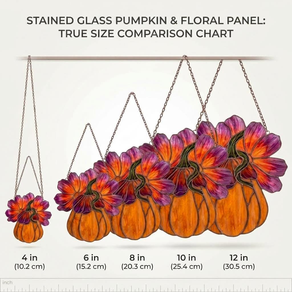 Cosmos Pumpkin Glass Suncatcher