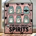 Pastel Ghost Jar Glass Suncatcher