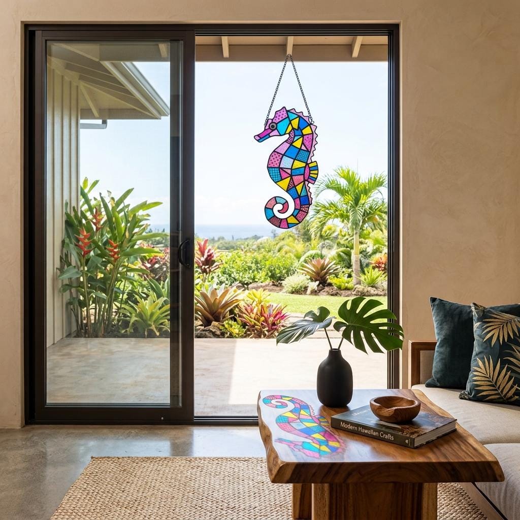 Seahorse Glass Suncatcher