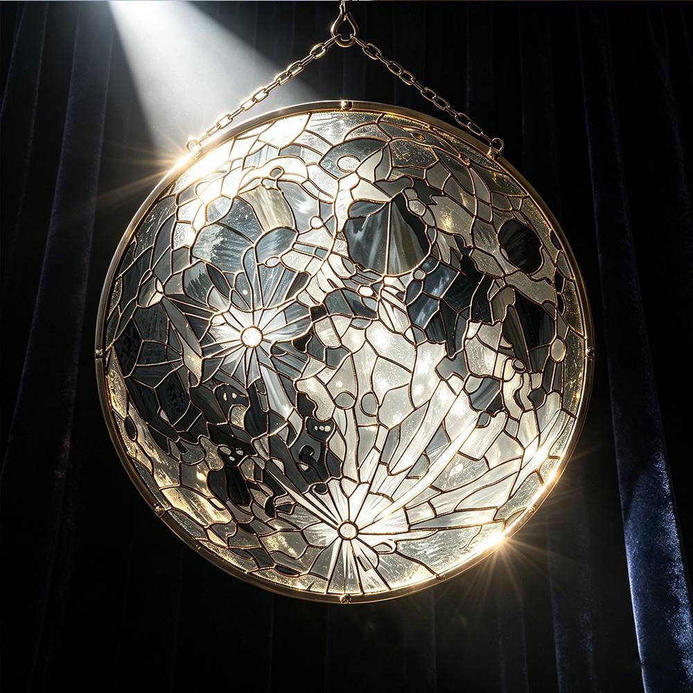Round Floral Glass Art