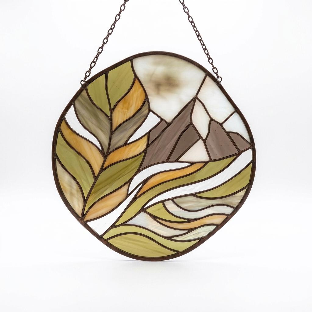 Alpine Mountain Glass Suncatcher