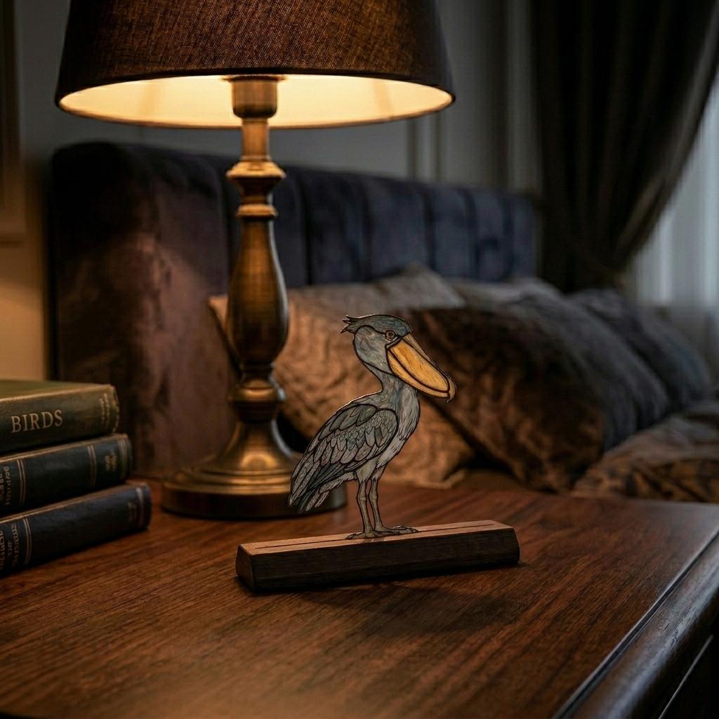 Shoebill Stork Glass Decor