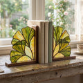 Ginkgo Leaf Glass Bookends