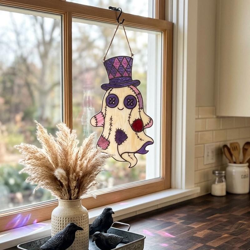 Voodoo Ghost Glass Suncatcher
