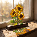 Sunflower Bouquet Glass Decor