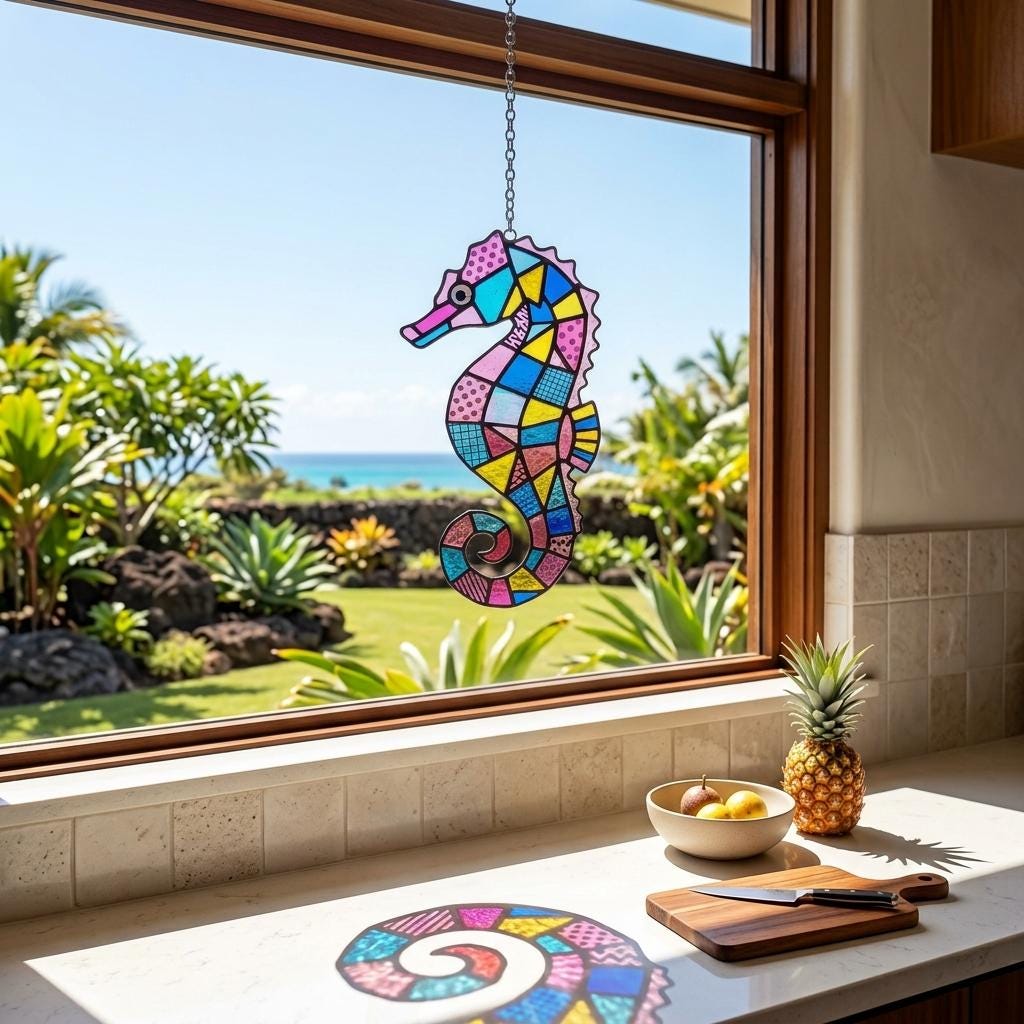 Seahorse Glass Suncatcher