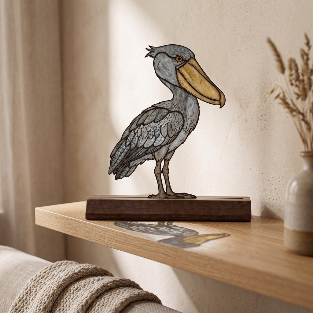 Shoebill Stork Glass Decor