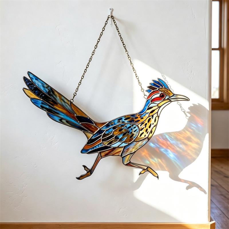 Desert Roadrunner Glass Suncatcher