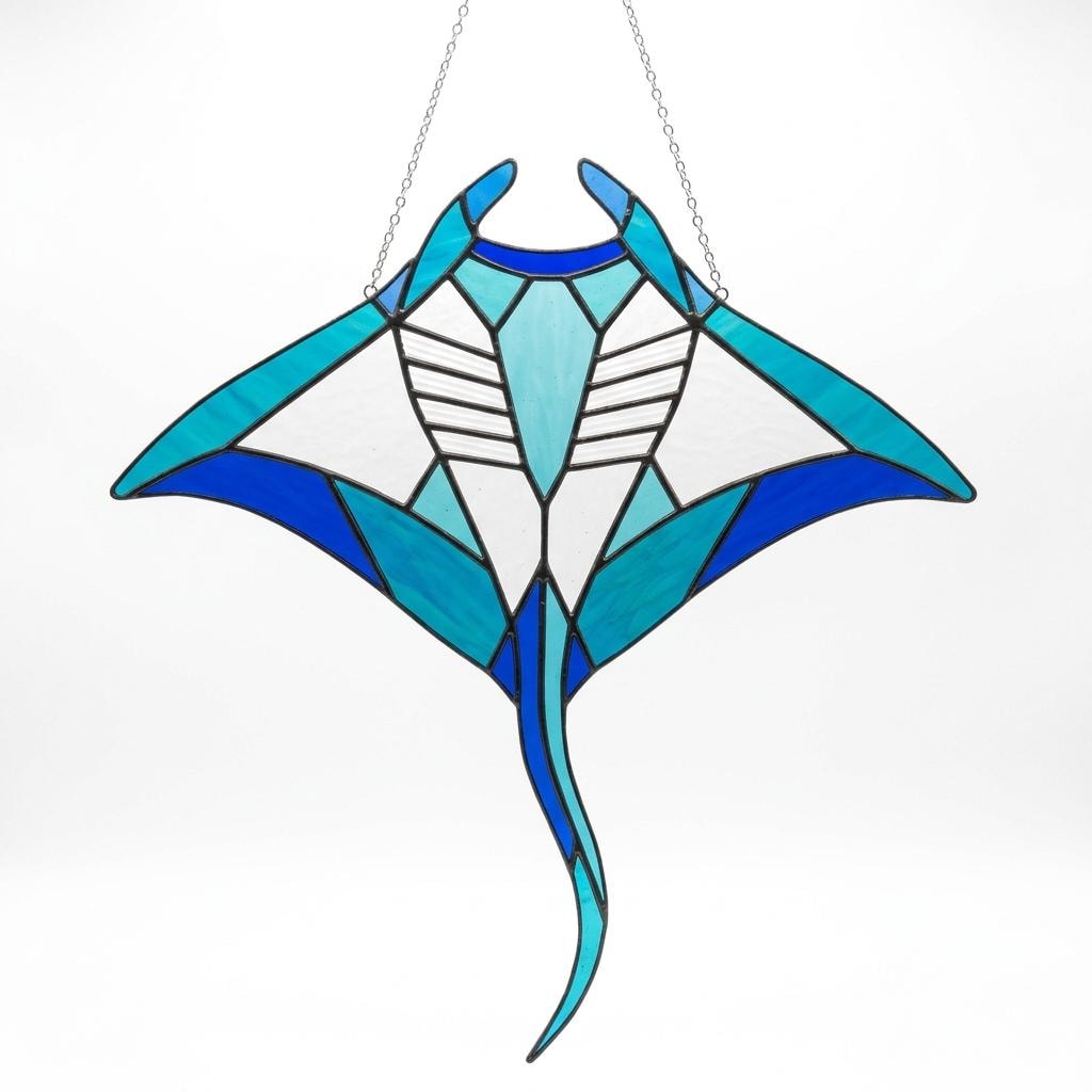 Manta Ray Glass Suncatcher