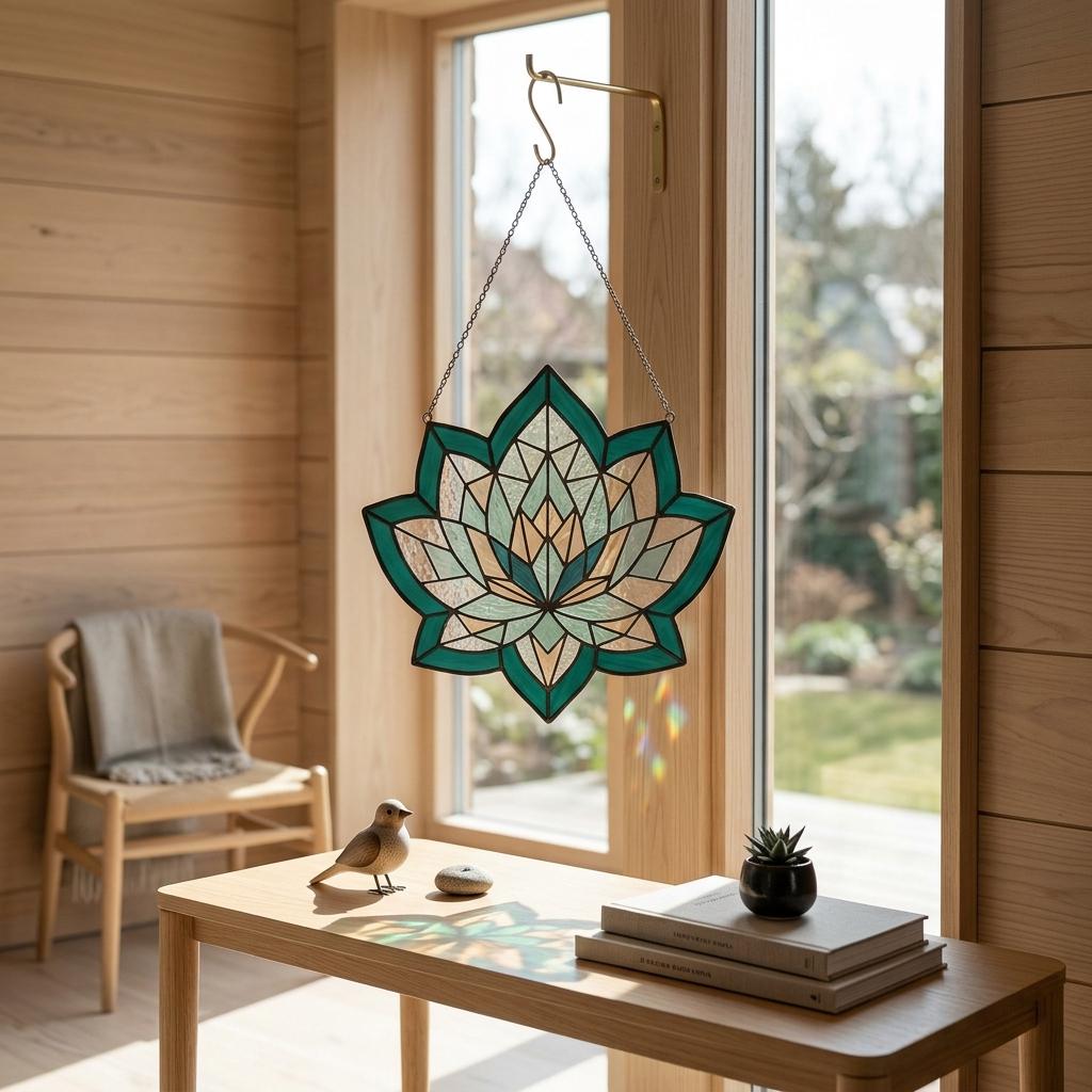 Lotus Glass Suncatcher