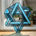 Blue Optical Illusion Glass Suncatcher