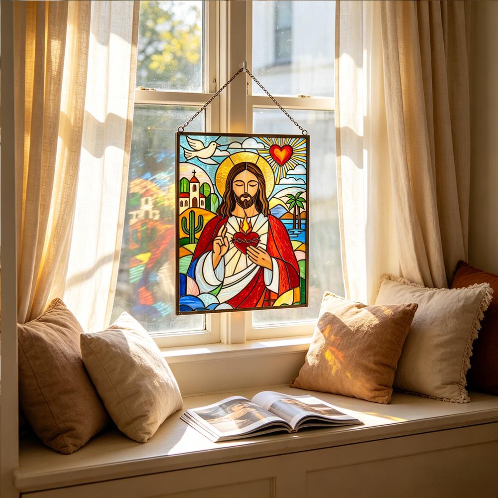 Sacred Heart Glass Art