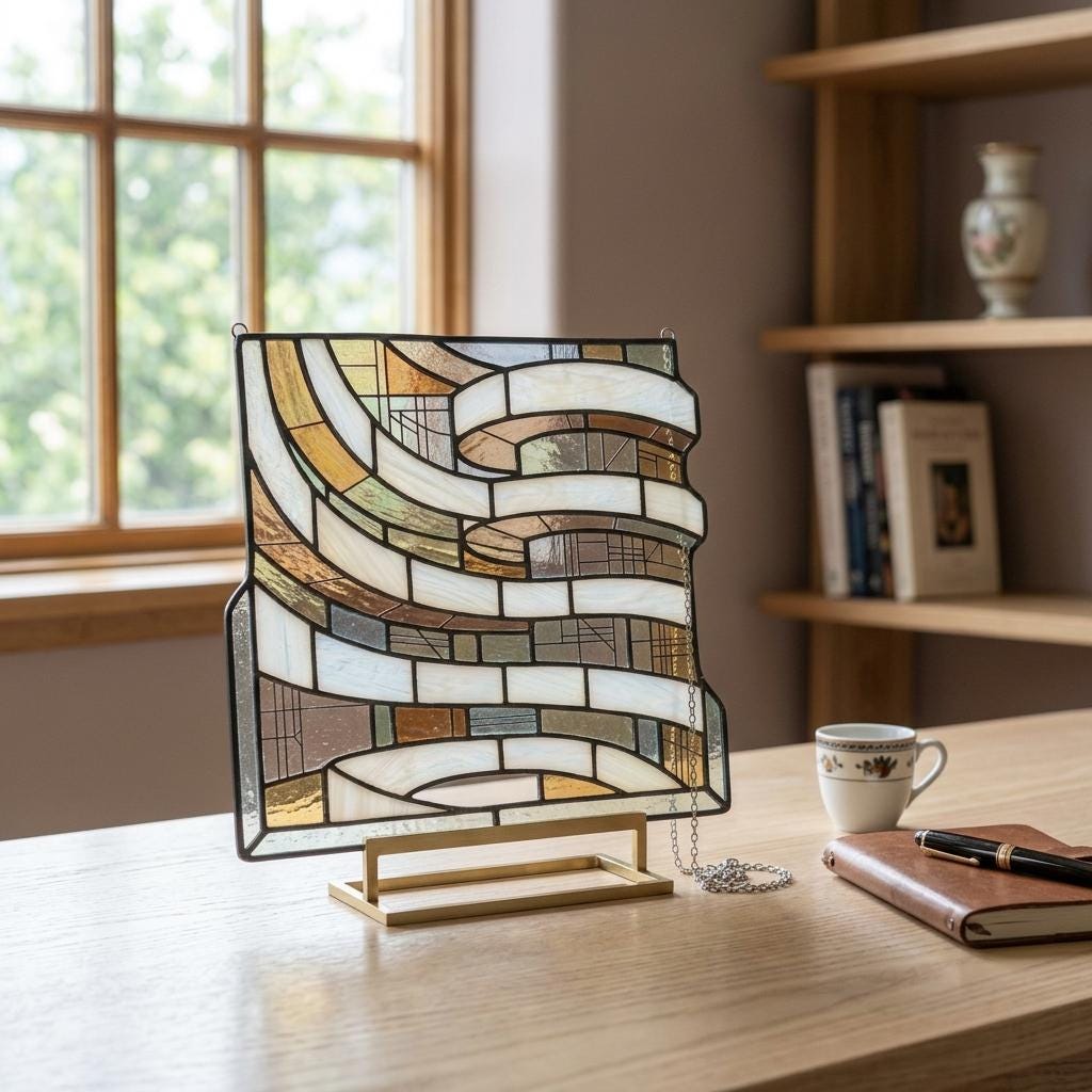 Spiral Architecture Glass Suncatcher
