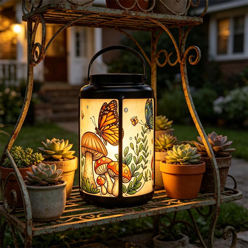Butterfly Mushroom Solar Lantern