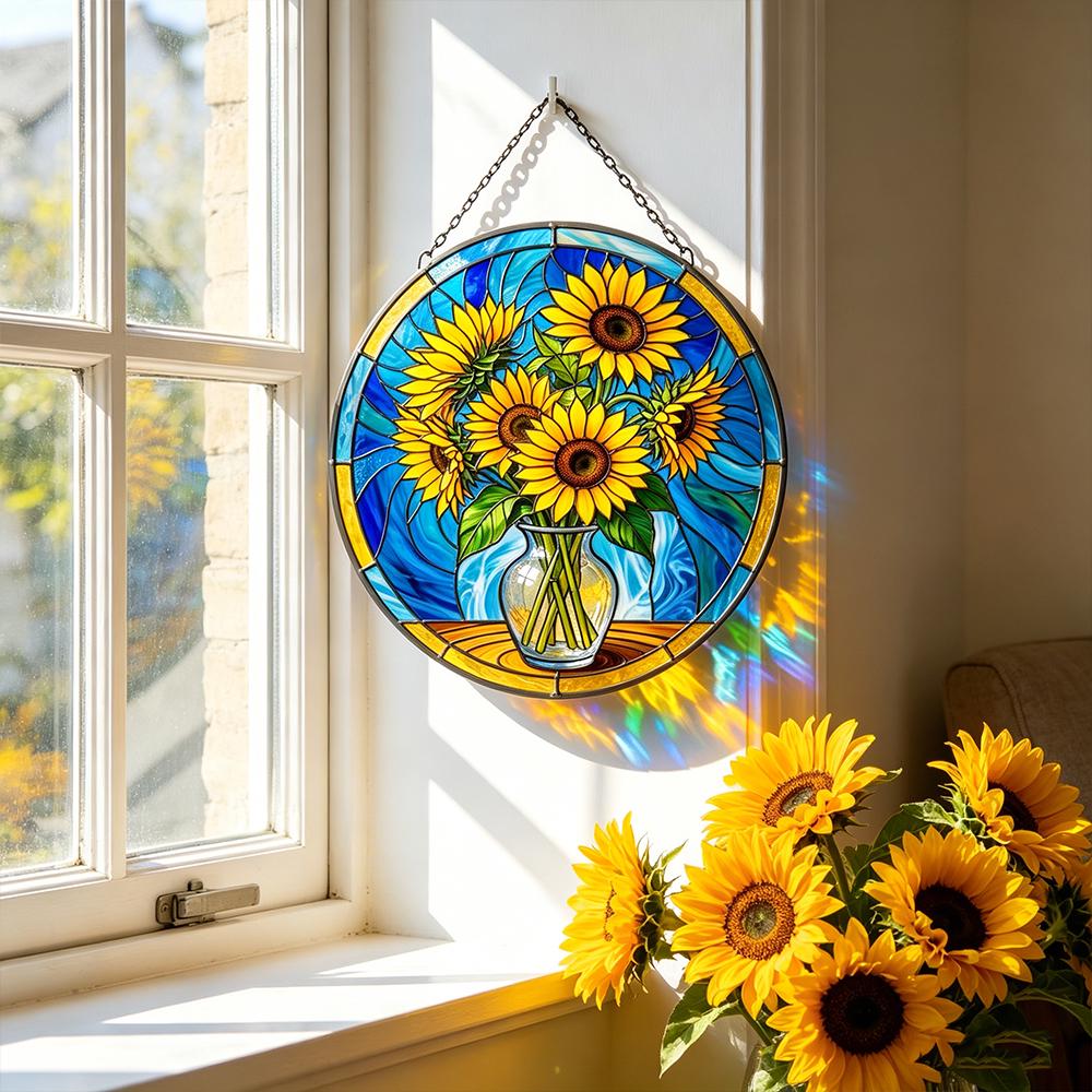 Sunflower Bouquet Glass Art