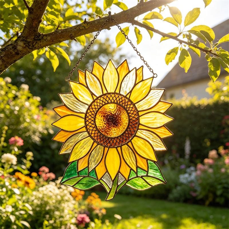 Sunflower Glass Suncatcher