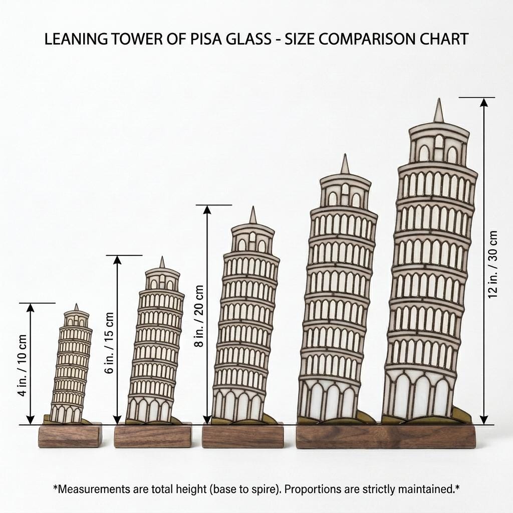 Leaning Tower of Pisa Glass Decor