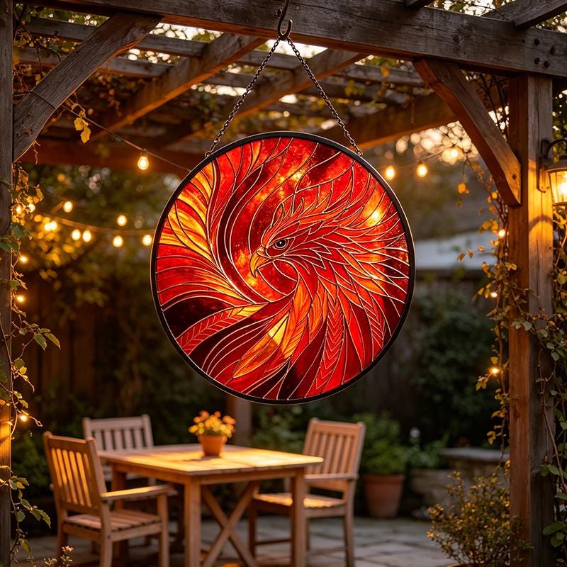 Phoenix Glass Suncatcher