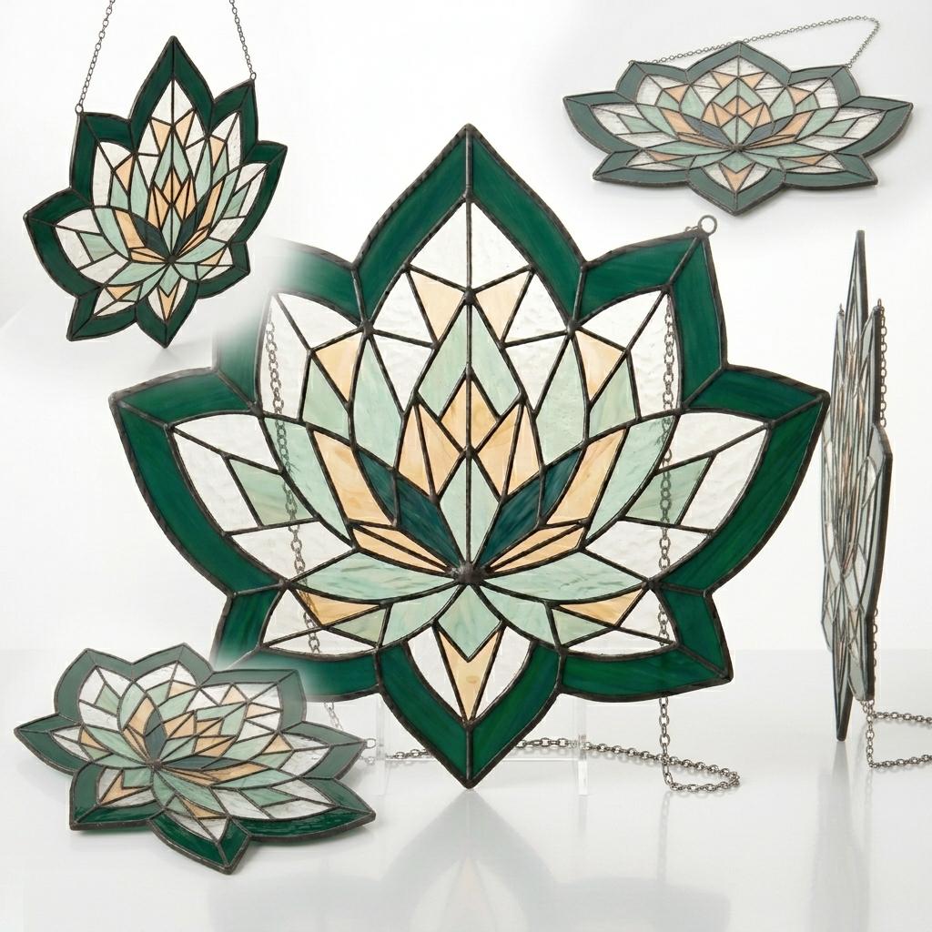 Lotus Glass Suncatcher