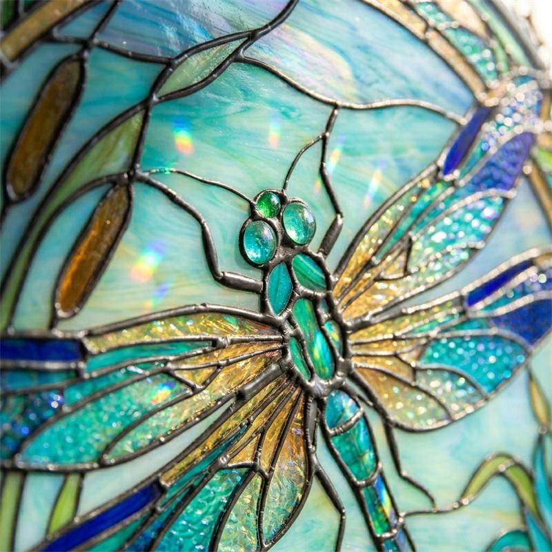 Dragonfly Pond Glass Suncatcher