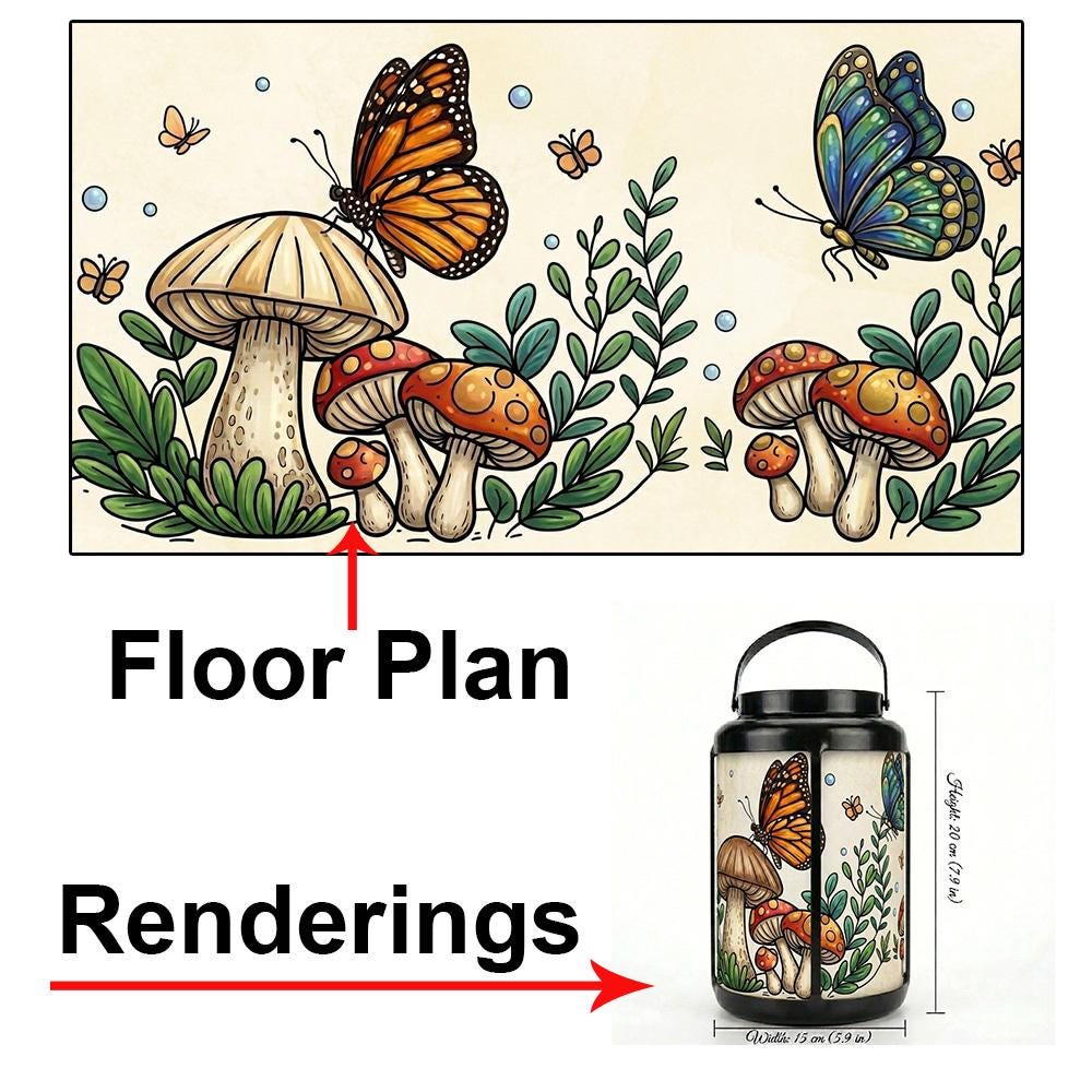 Butterfly Mushroom Solar Lantern