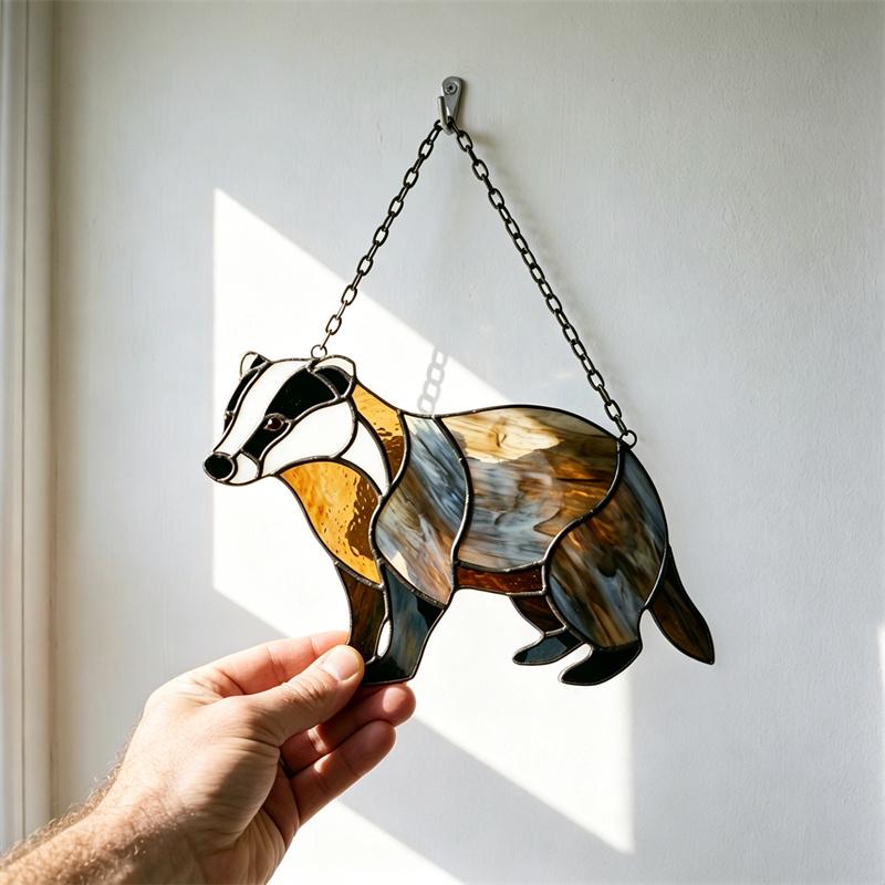 Badger Glass Suncatcher