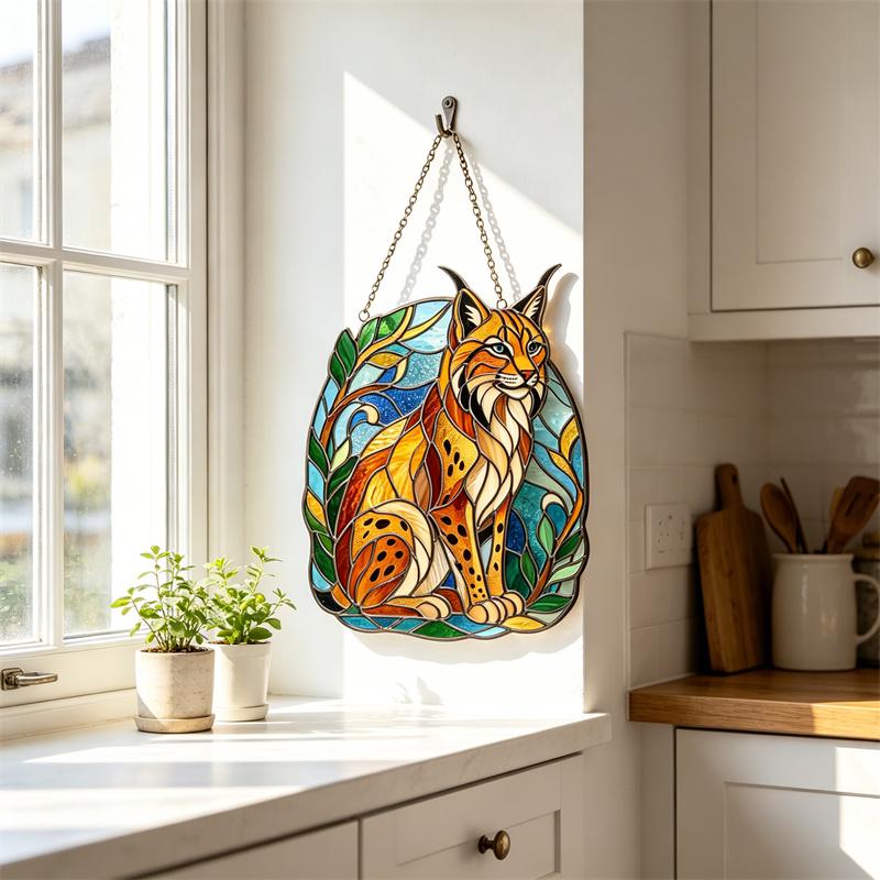 Lynx Glass Suncatcher