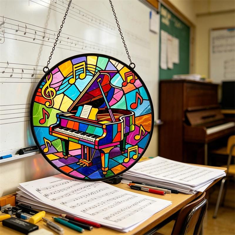 Piano Glass Suncatcher