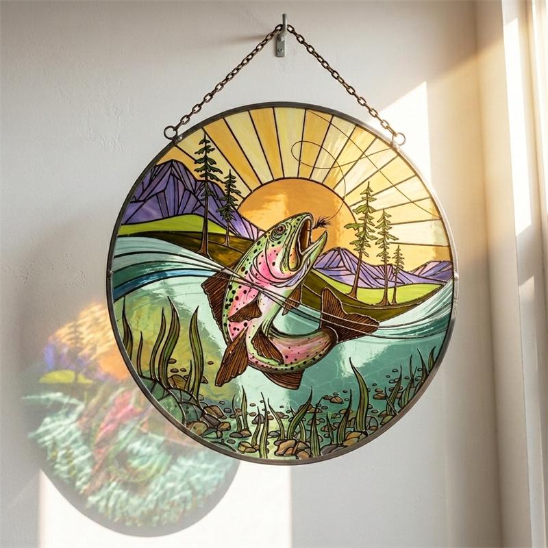 Trout Glass Suncatcher