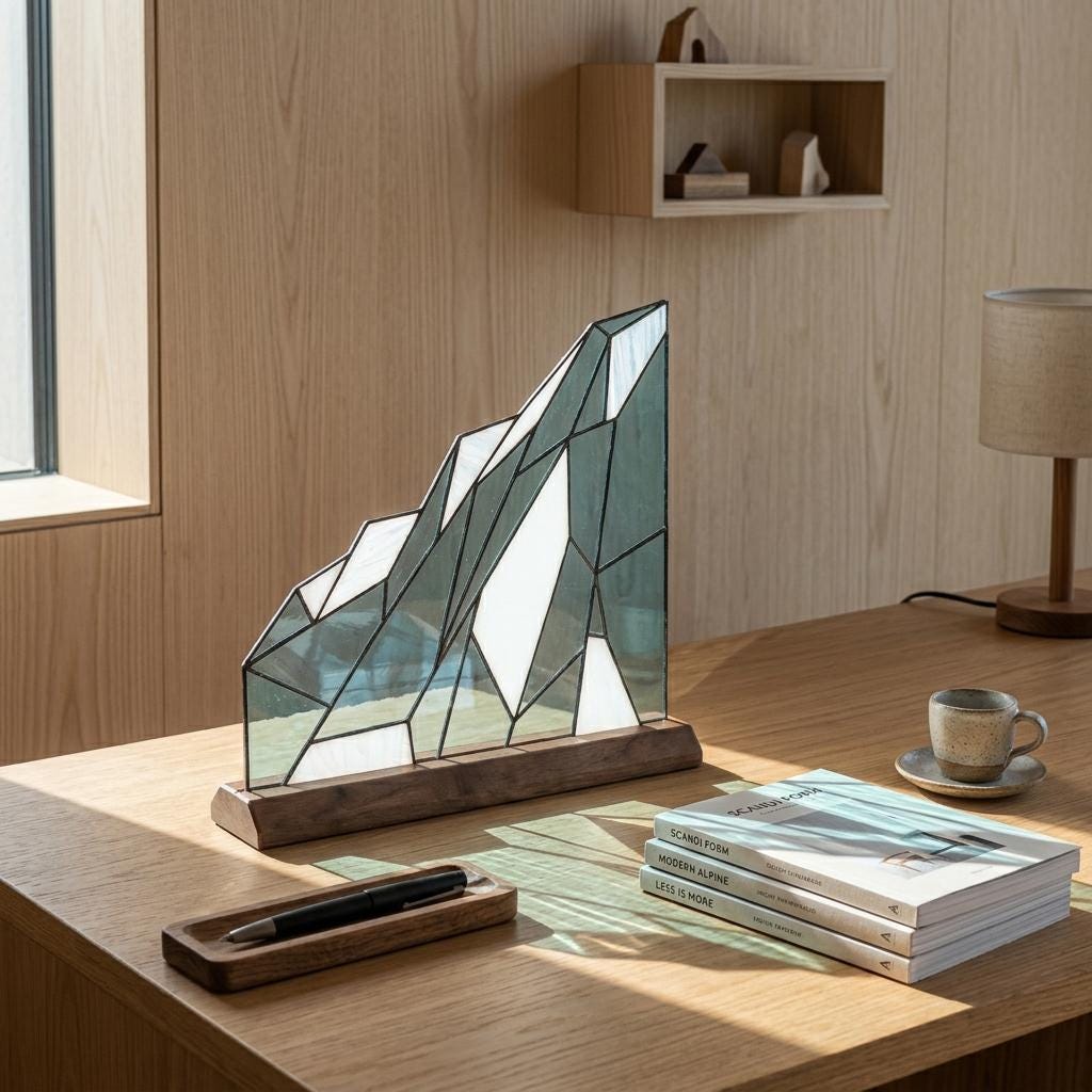 Geometric Glacier Glass Decor