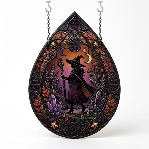 Celestial Witch Glass Suncatcher