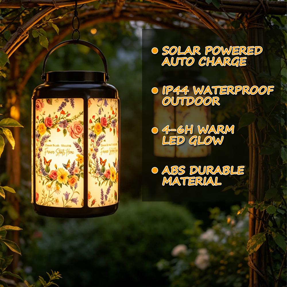 Custom Floral Wedding Solar Lantern