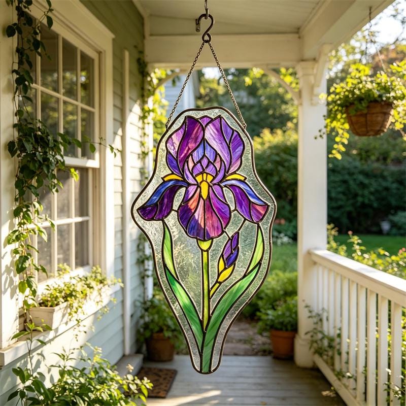 Iris Glass Suncatcher