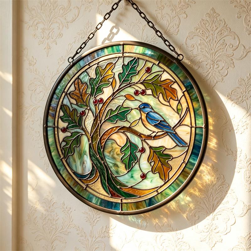 Bluebird Tree Glass Suncatcher
