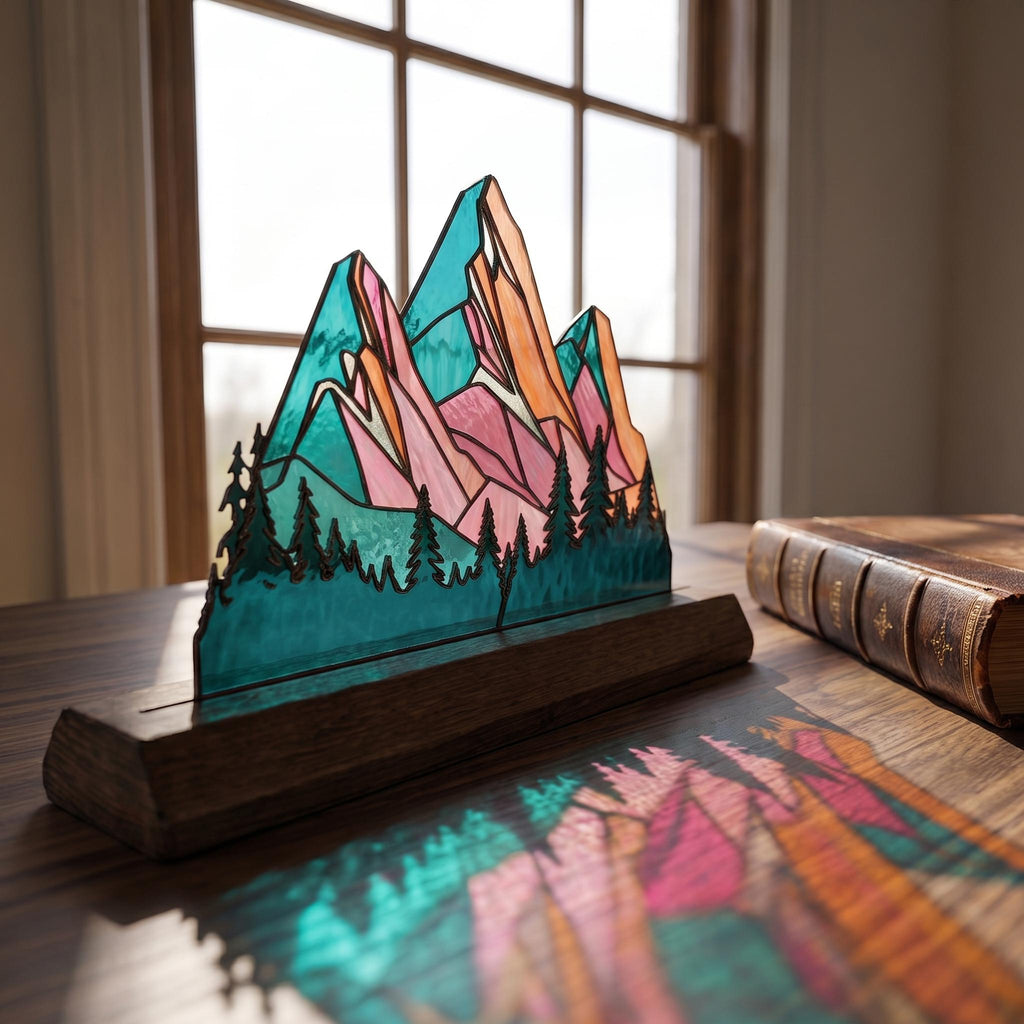 Pink Mountain Glass Decor