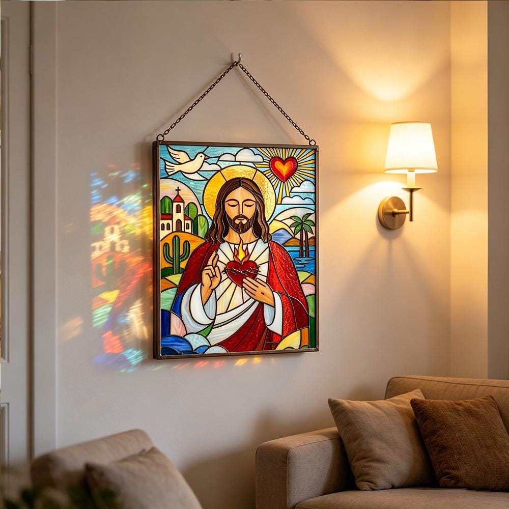Sacred Heart Glass Art