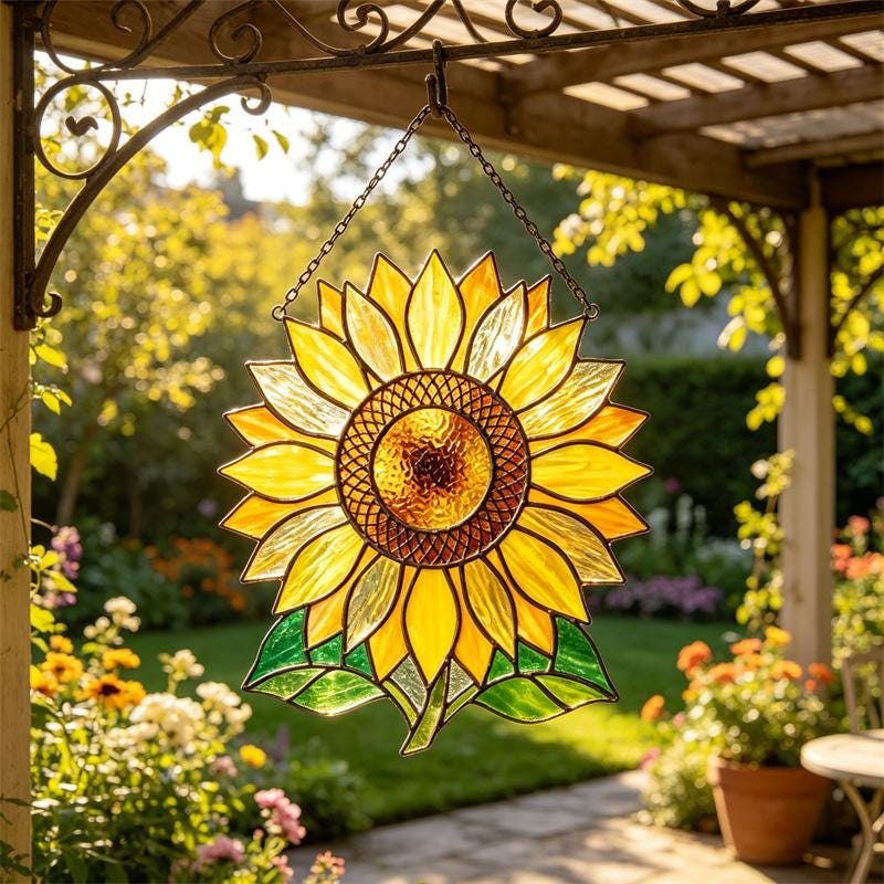 Sunflower Glass Suncatcher