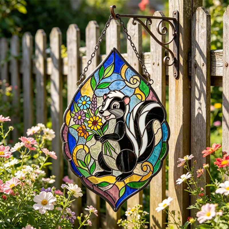 Skunk Glass Suncatcher