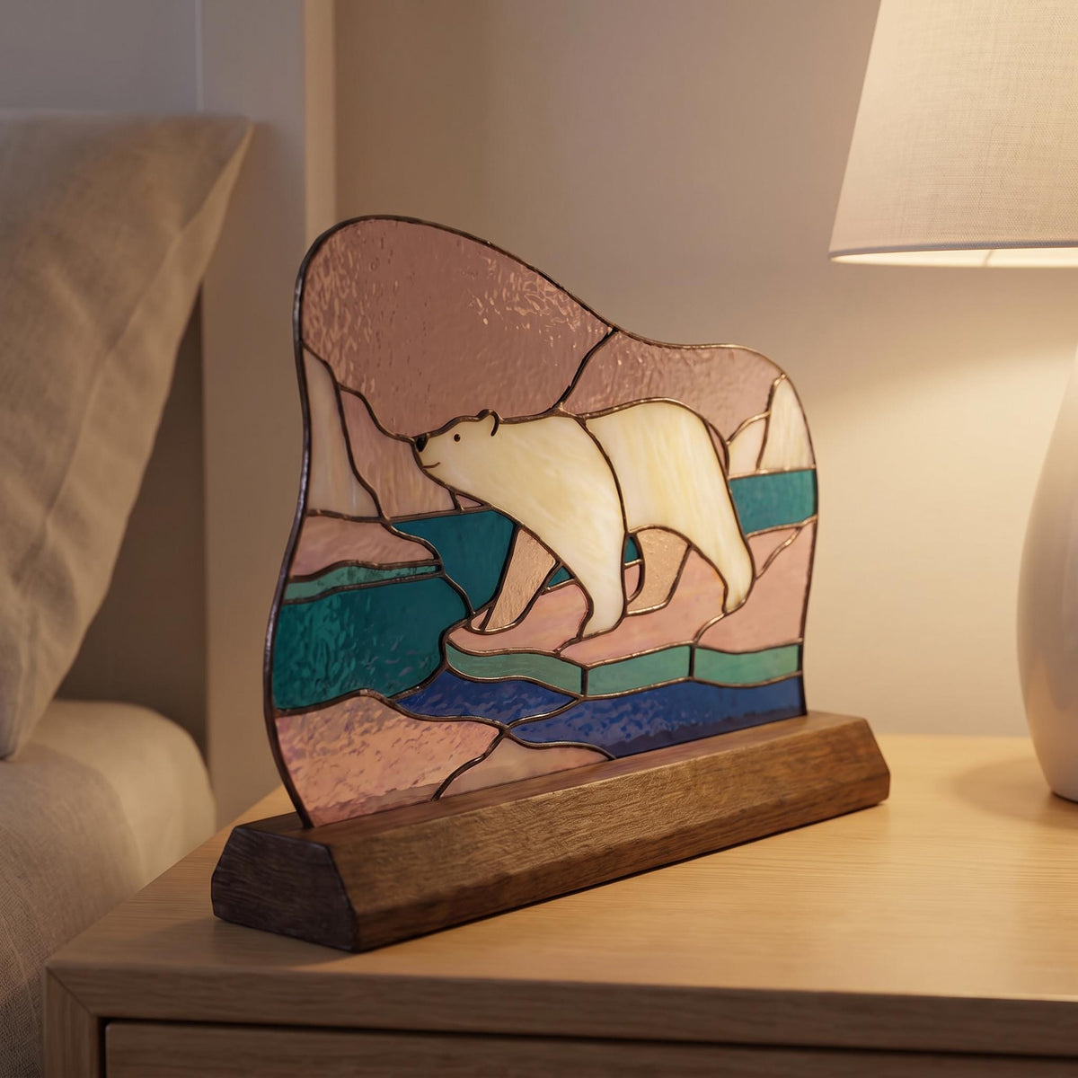 Polar Bear Glass Decor