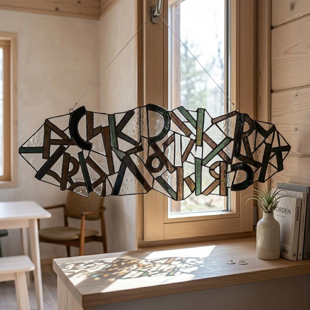 Chinese Character Glass Suncatcher