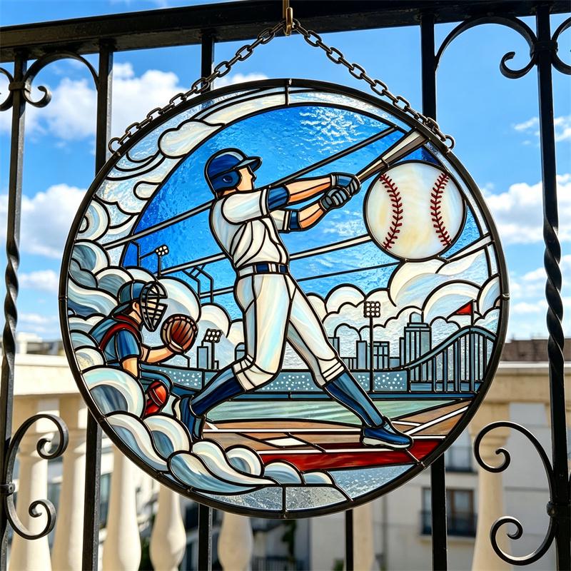 Baseball Batter Glass Art